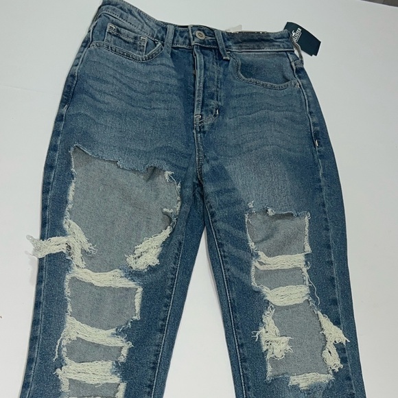 Hollister Denim - Hollister Women's Distressed Straight Leg Jeans - Blue